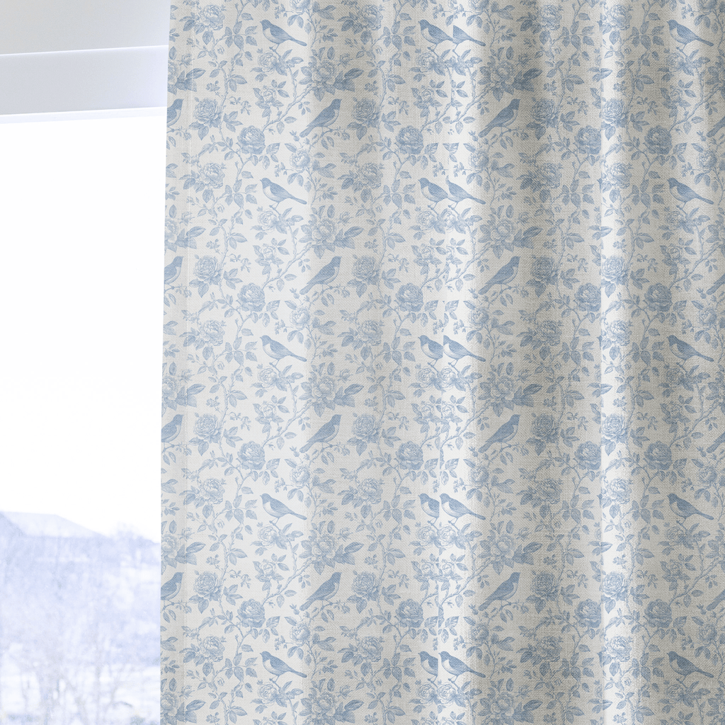 Blue Birds - Curtain Panel - The Drapery