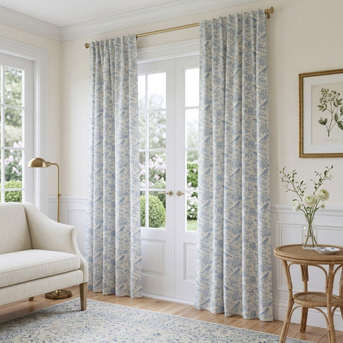 Blue Birds - Curtain Panel - The Drapery