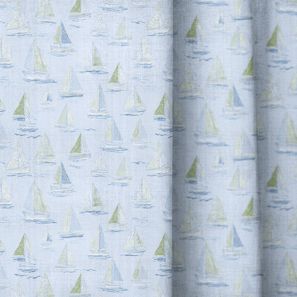 Blue Boats - Curtain Panel - The Drapery