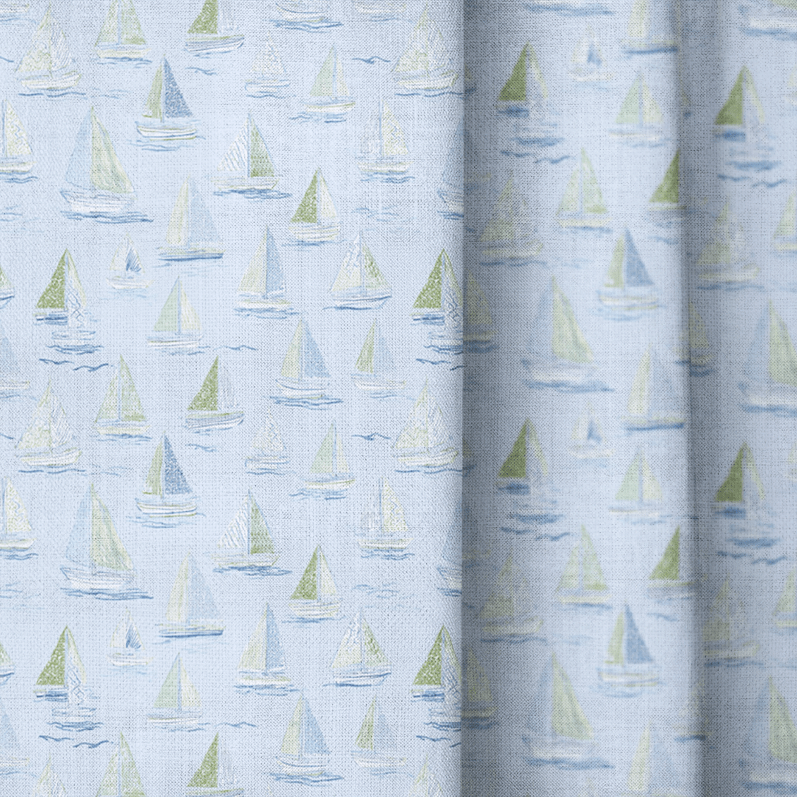 Blue Boats - Curtain Panel - The Drapery