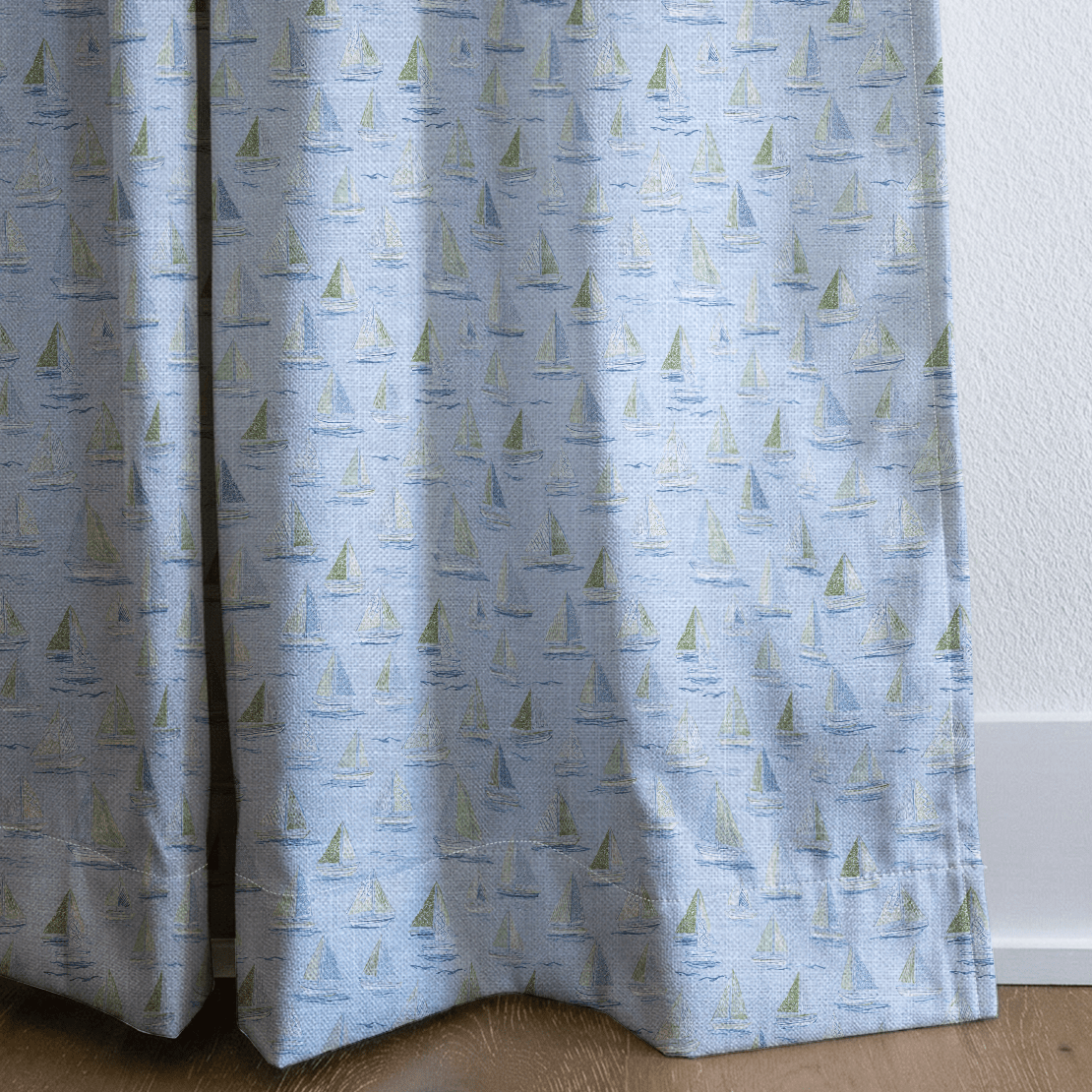 Blue Boats - Curtain Panel - The Drapery
