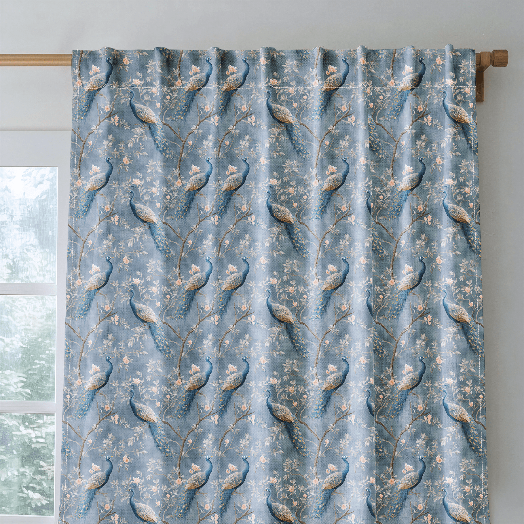 Blue Everette - Curtain Panel - The Drapery