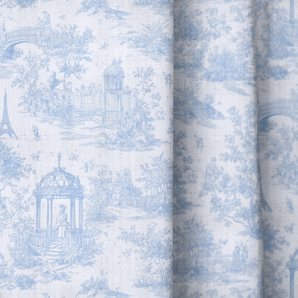 Blue French Country - Curtain Panel - The Drapery