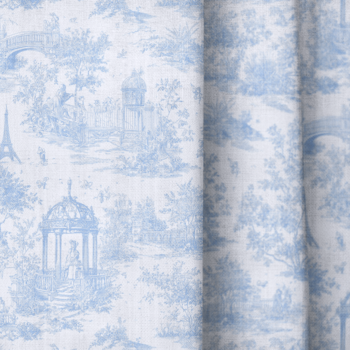 Blue French Country - Curtain Panel - The Drapery