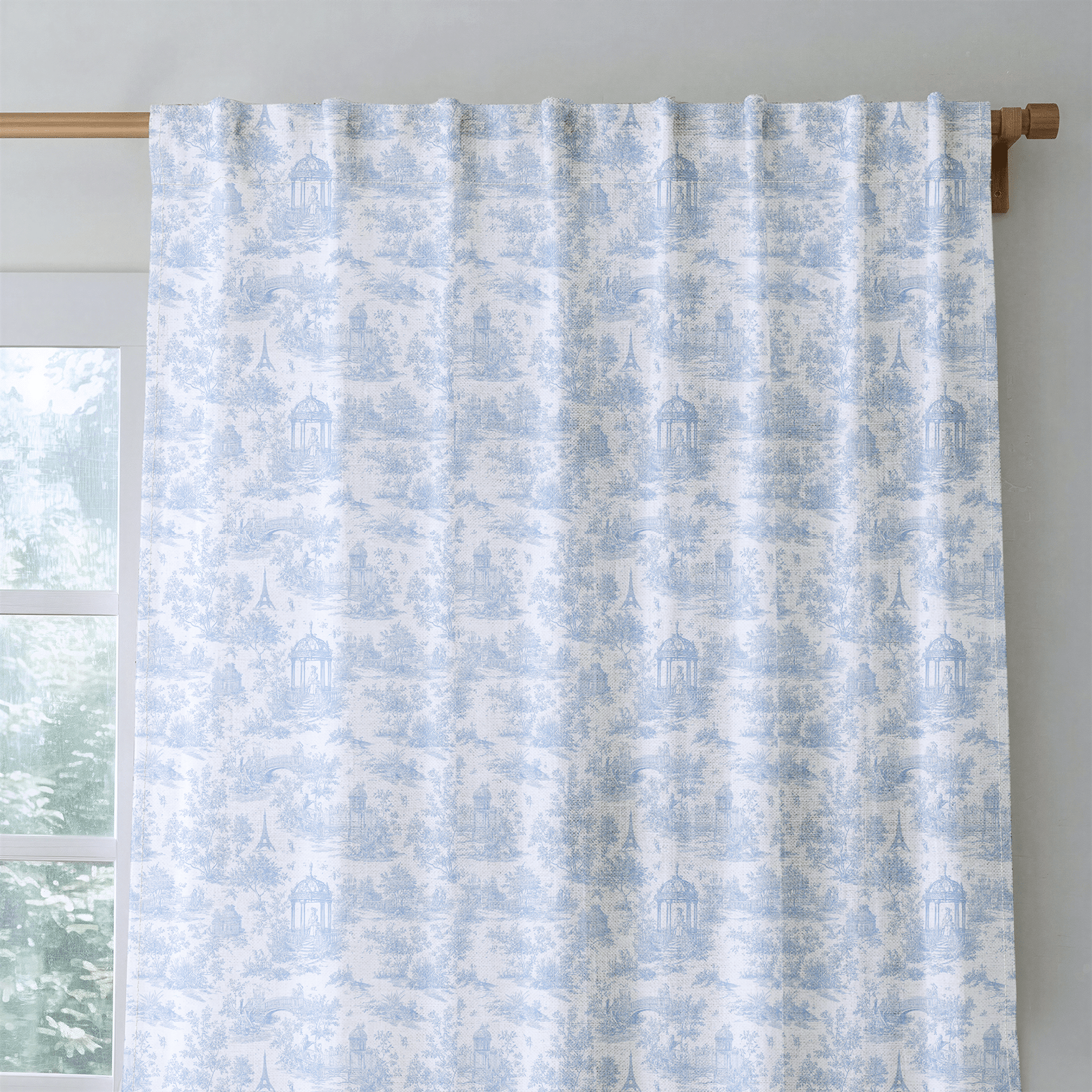 Blue French Country - Curtain Panel - The Drapery