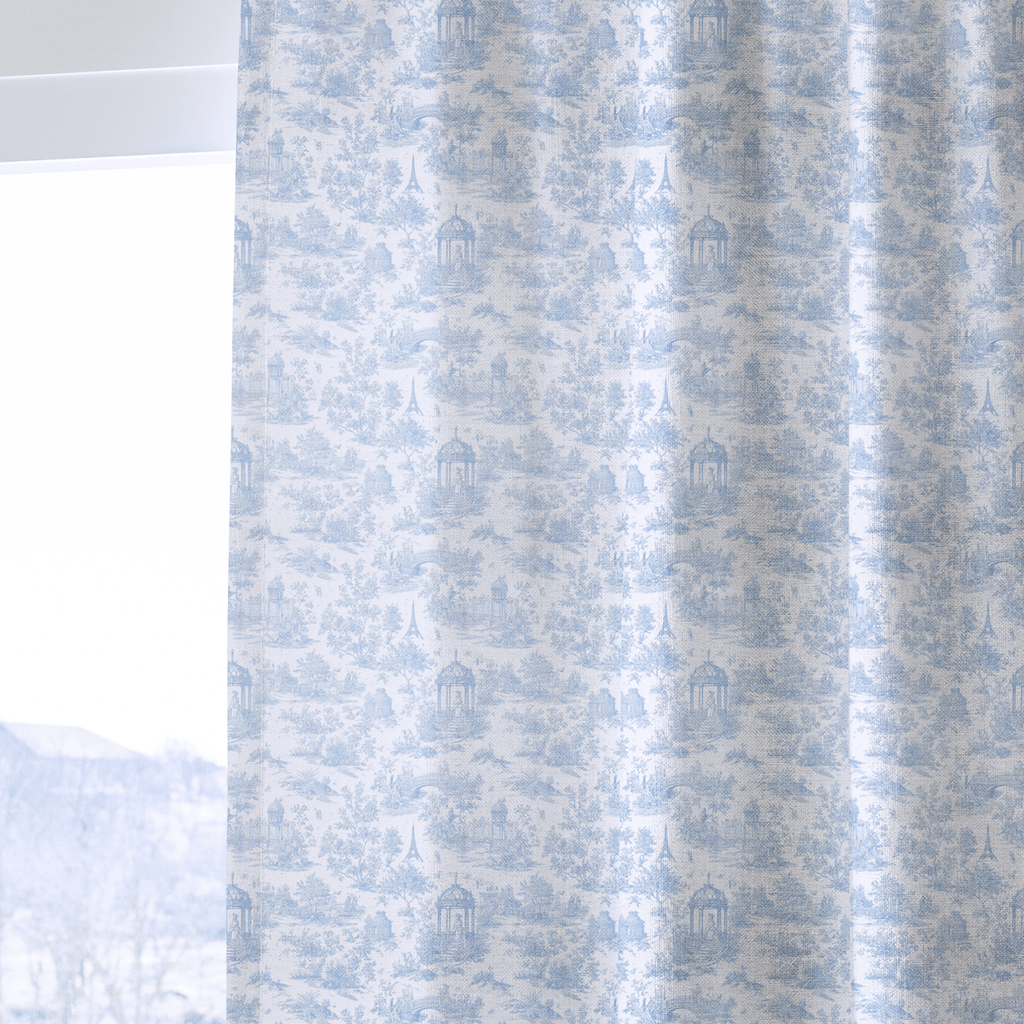 Blue French Country - Curtain Panel - The Drapery