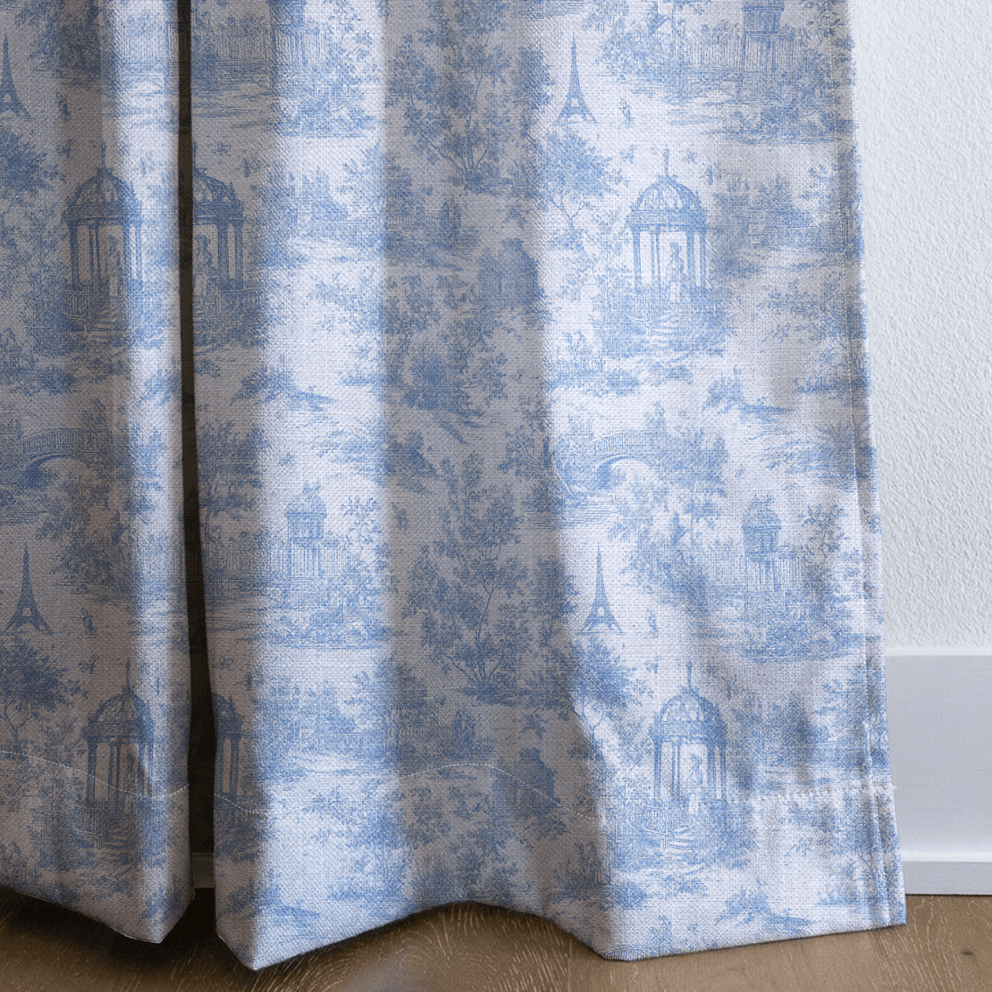 Blue French Country - Curtain Panel - The Drapery