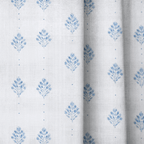 Blue Geo Floral - Curtain Panel - The Drapery