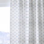 Blue Geo Floral - Curtain Panel - The Drapery
