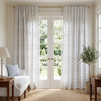 Blue Geo Floral - Curtain Panel - The Drapery