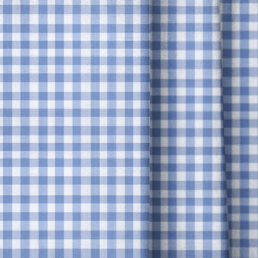 Blue Gingham - Curtain Panel - The Drapery
