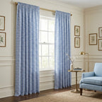 Blue Gingham - Curtain Panel - The Drapery