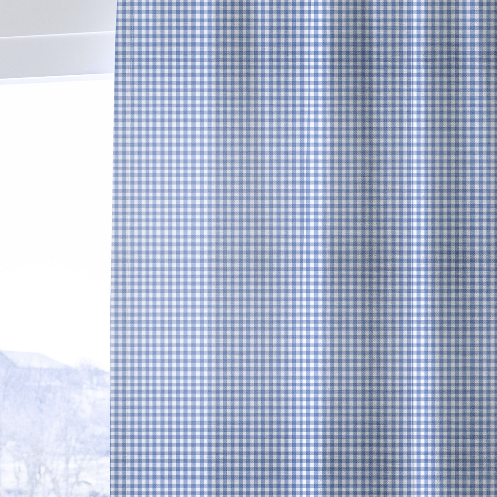 Blue Gingham - Curtain Panel - The Drapery