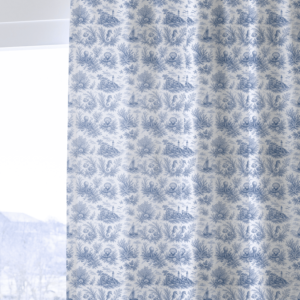 Blue Ocean Toile - The Drapery