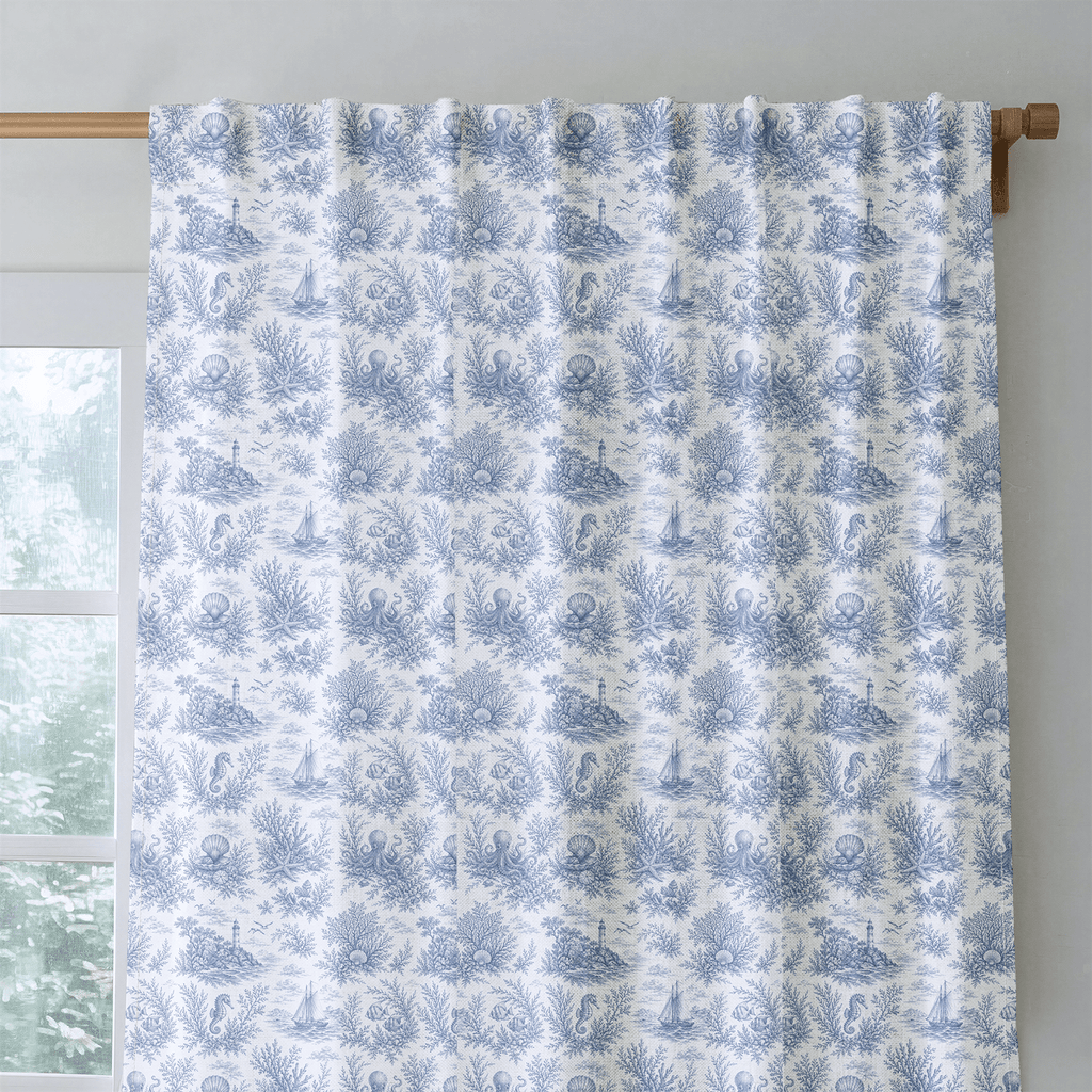 Blue Ocean Toile - The Drapery