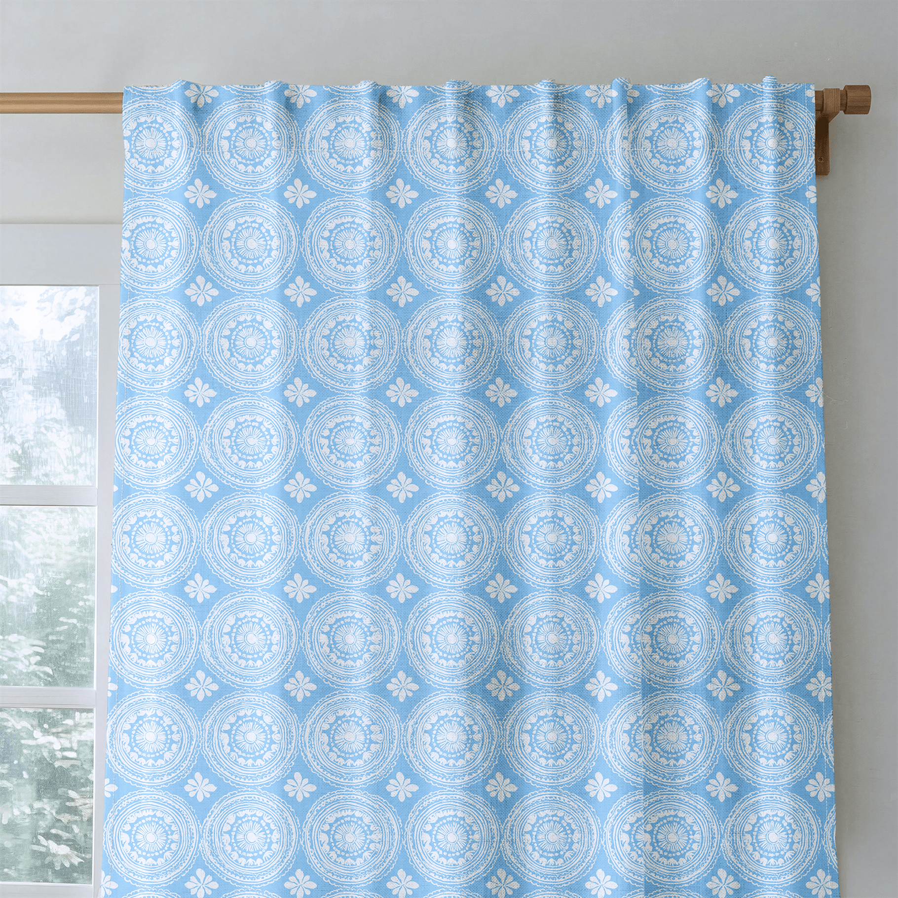 Blue Parasol - Curtain Panel - The Drapery