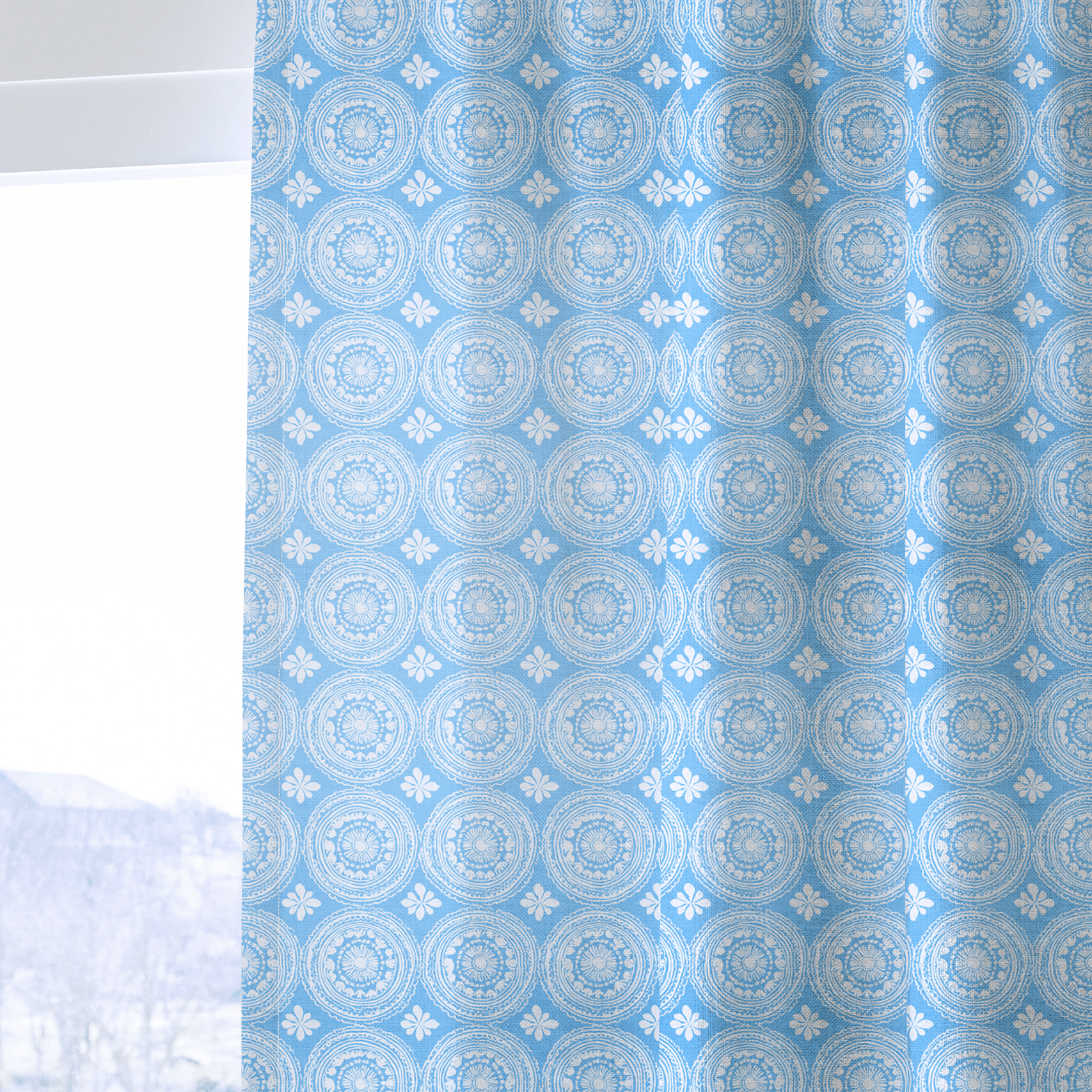 Blue Parasol - Curtain Panel - The Drapery