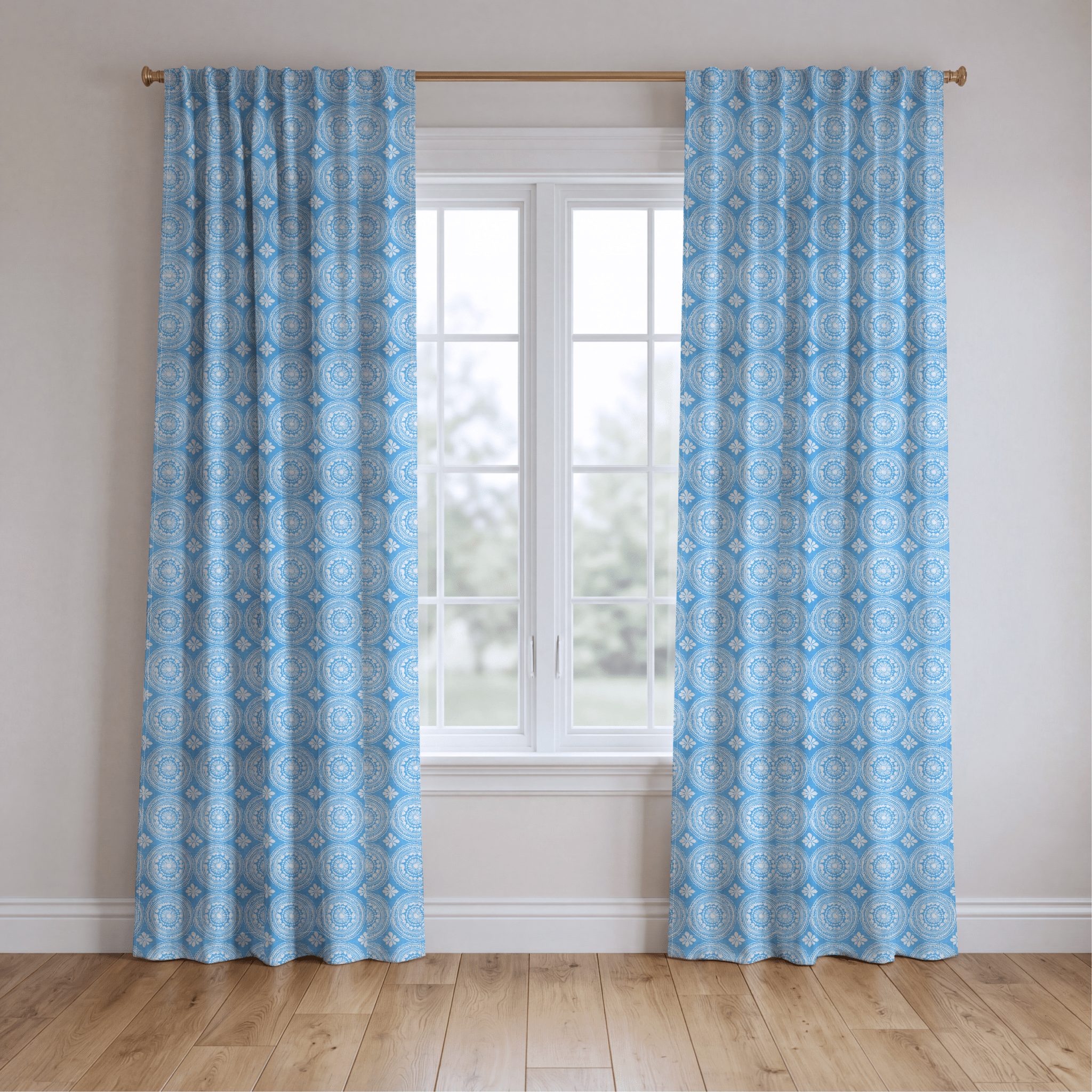 Blue Parasol - Curtain Panel - The Drapery