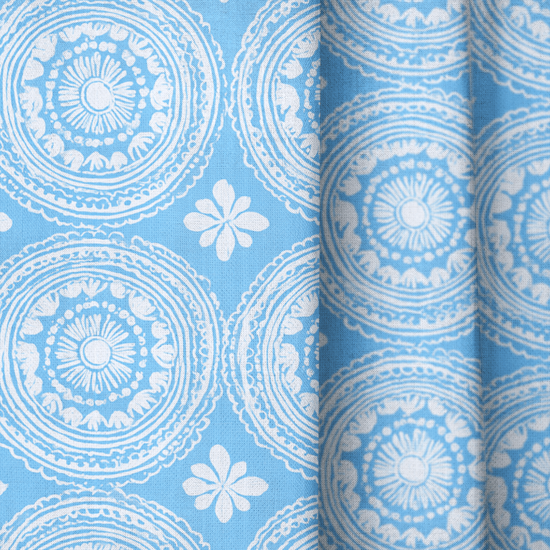 Blue Parasol - Curtain Panel - The Drapery