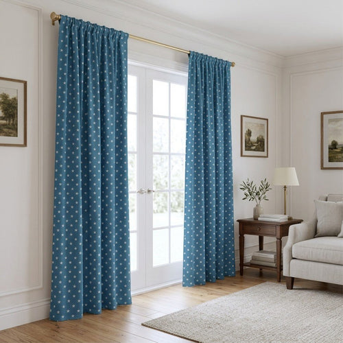 Blue Stars - Curtain Panel - The Drapery