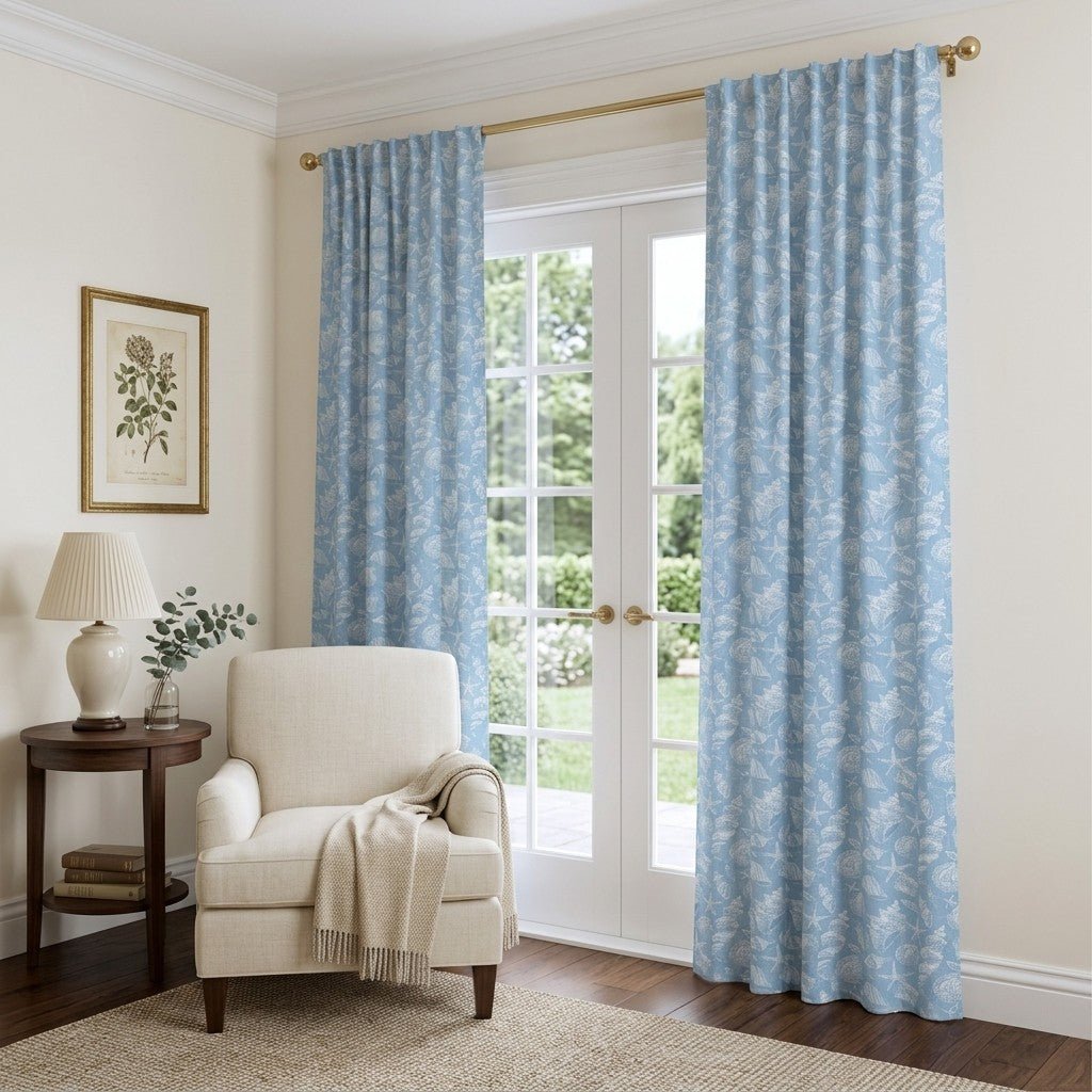Blue Tides - Curtain Panel - The Drapery