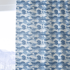 Blue Waves - Curtain Panel - The Drapery