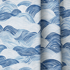 Blue Waves - Curtain Panel - The Drapery