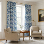 Blue Waves - Curtain Panel - The Drapery