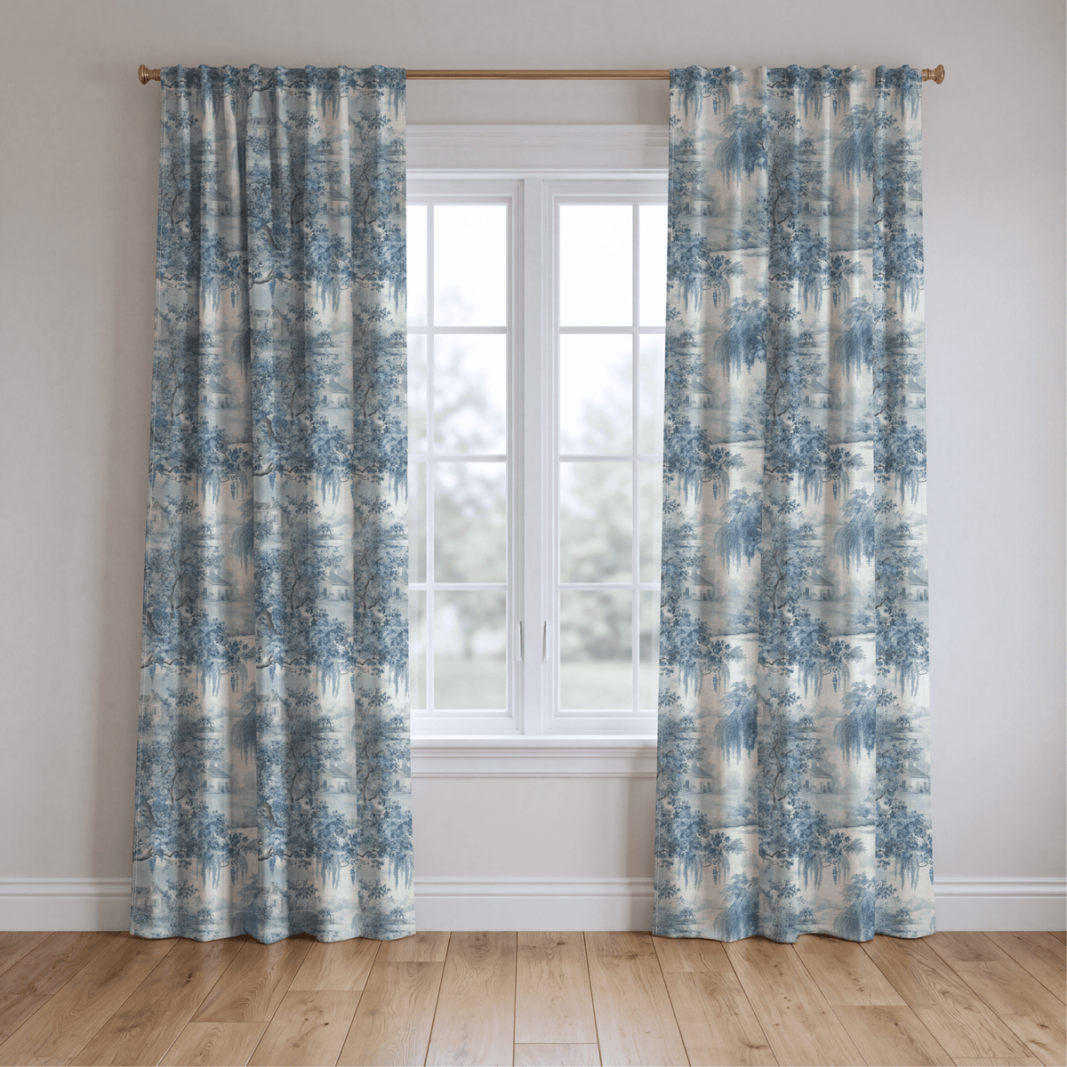 Blue Willow - Curtain Panel - The Drapery