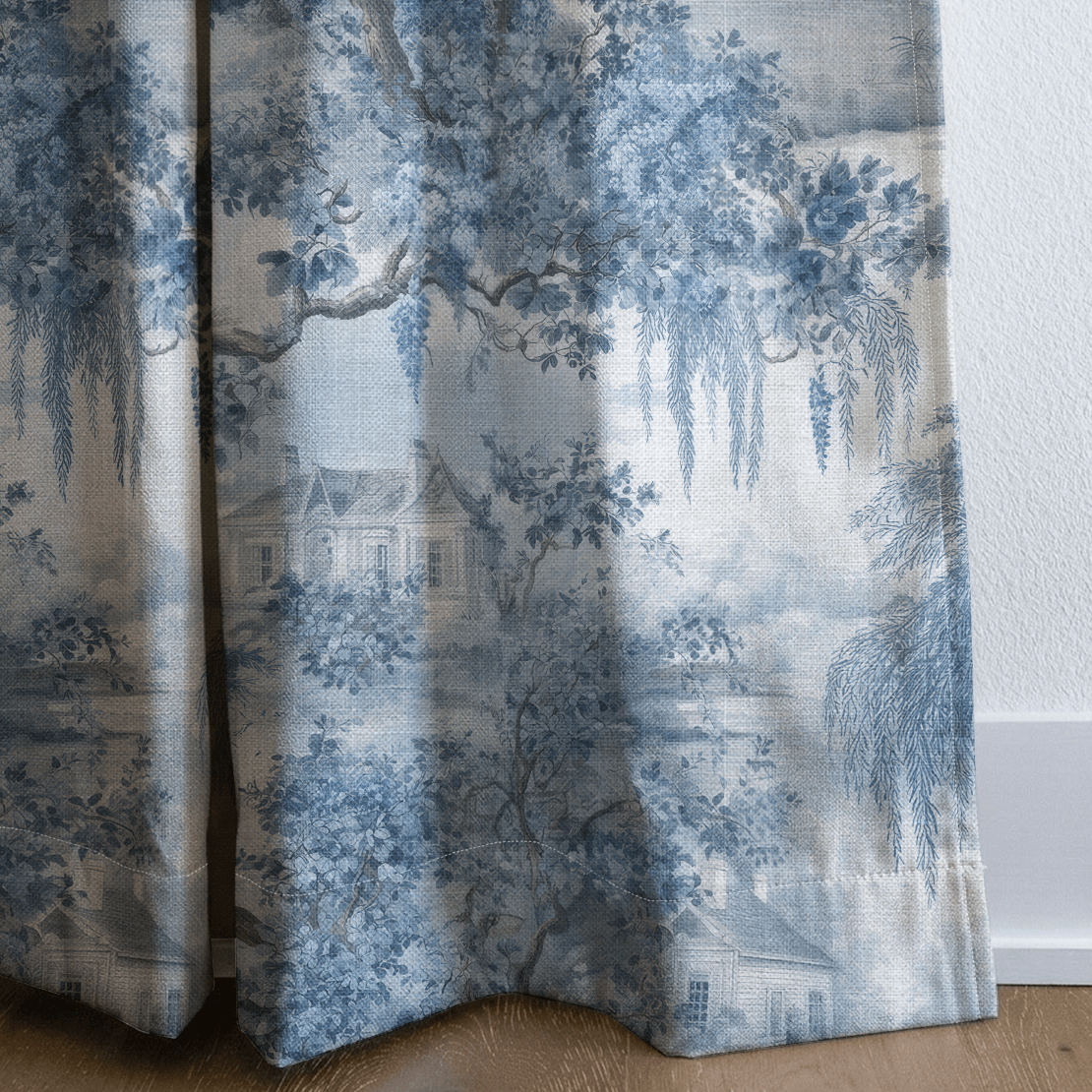 Blue Willow - Curtain Panel - The Drapery