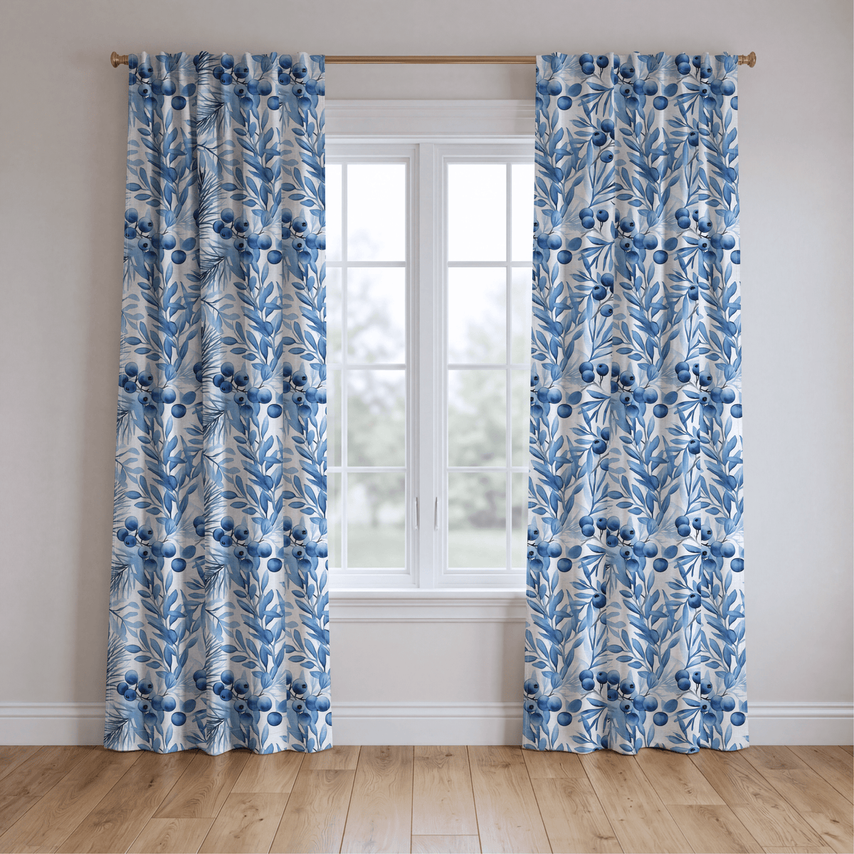Blueberry Bliss - Curtain Panel - The Drapery