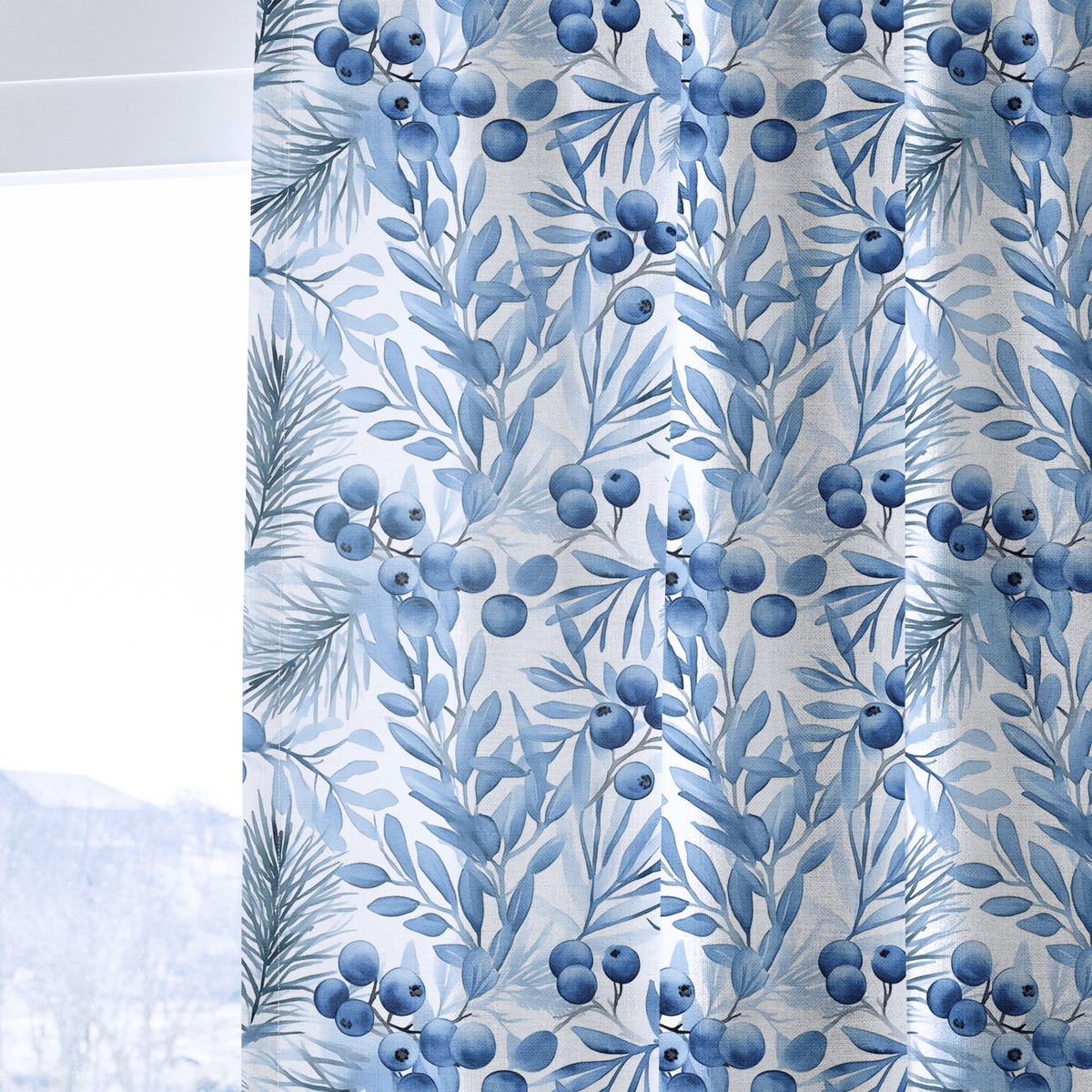 Blueberry Bliss - Curtain Panel - The Drapery