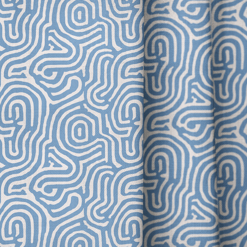 Bluewash - Curtain Panel - The Drapery