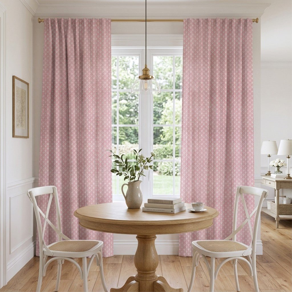 Blush Fan - Curtain Panel - The Drapery