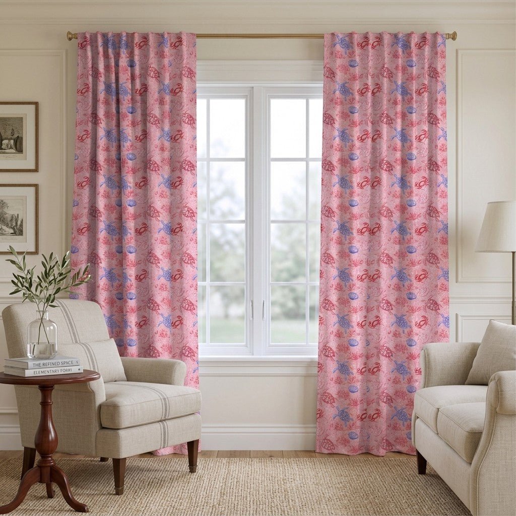Blush Ocean - Curtain Panel - The Drapery