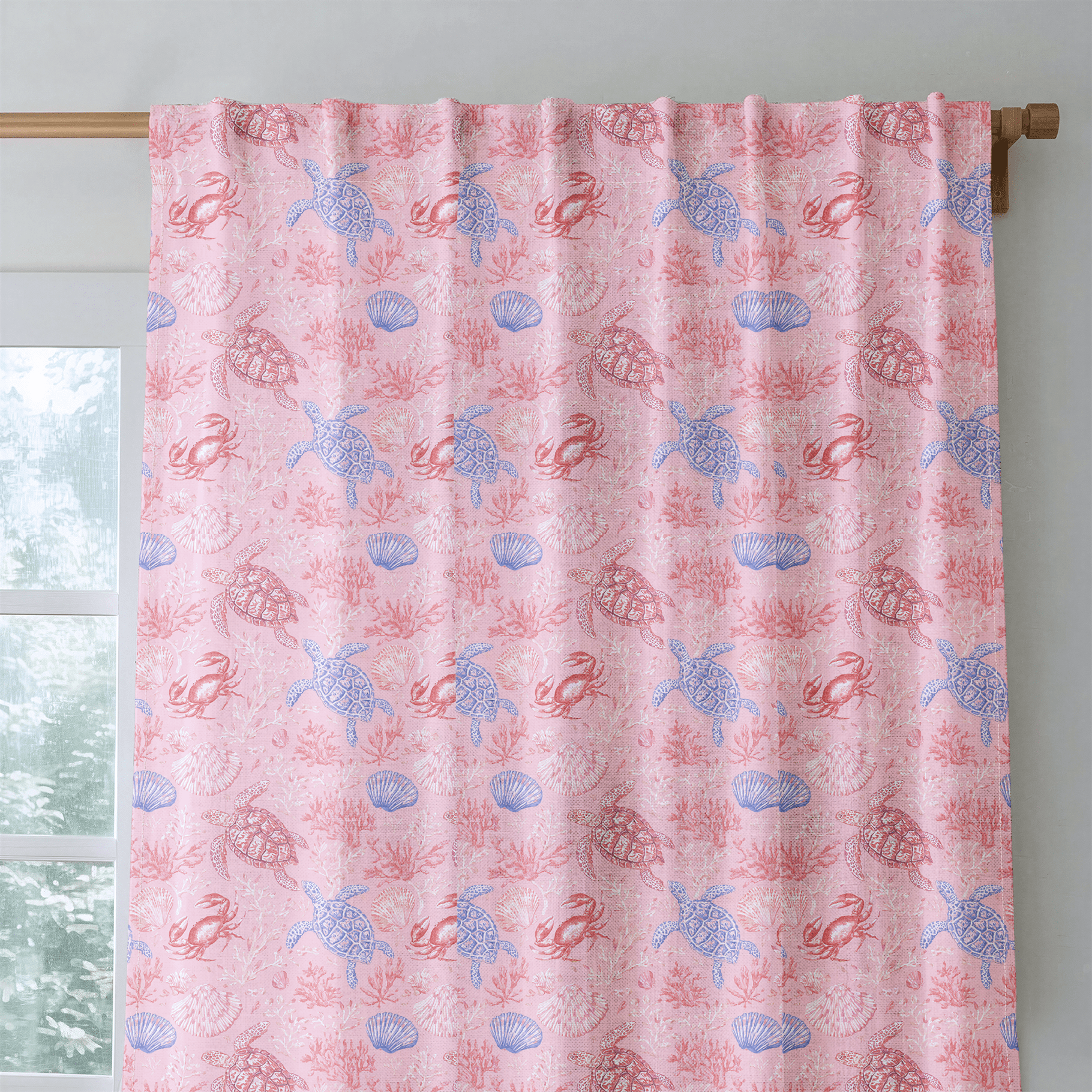 Blush Ocean - Curtain Panel - The Drapery