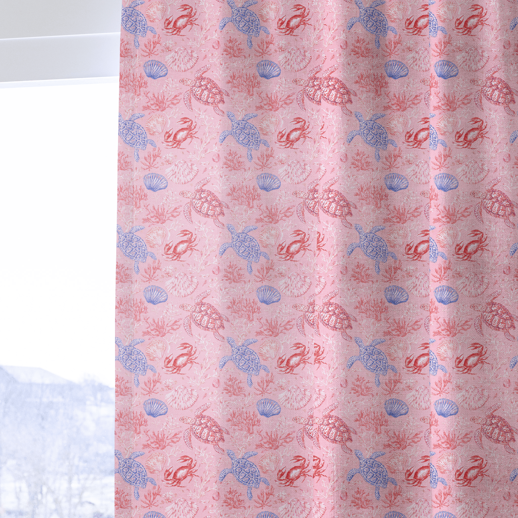 Blush Ocean - Curtain Panel - The Drapery
