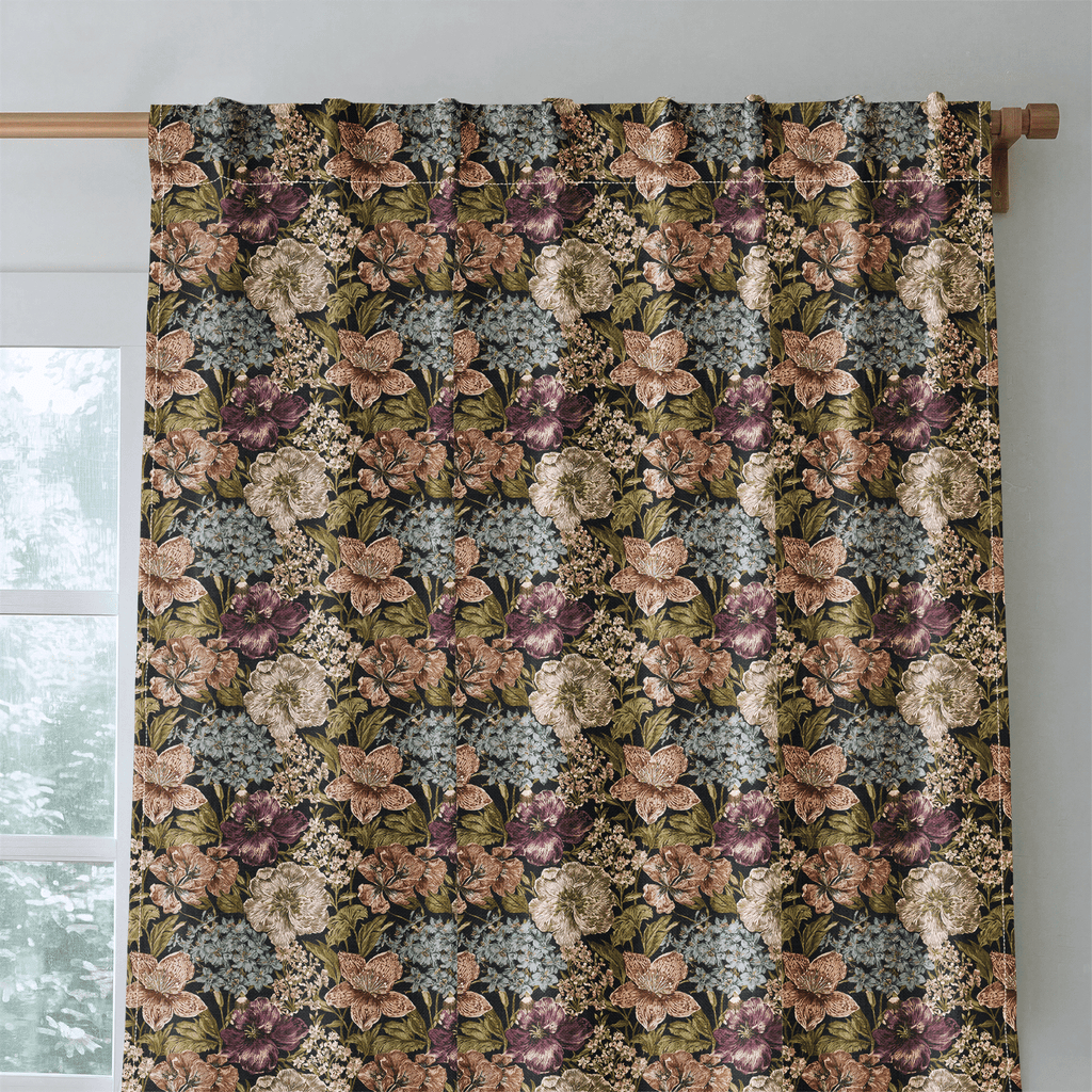 Bouquet Raven - Curtain Panel - The Drapery