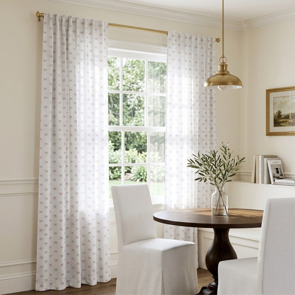 Bow Repeat - Curtain Panel - The Drapery