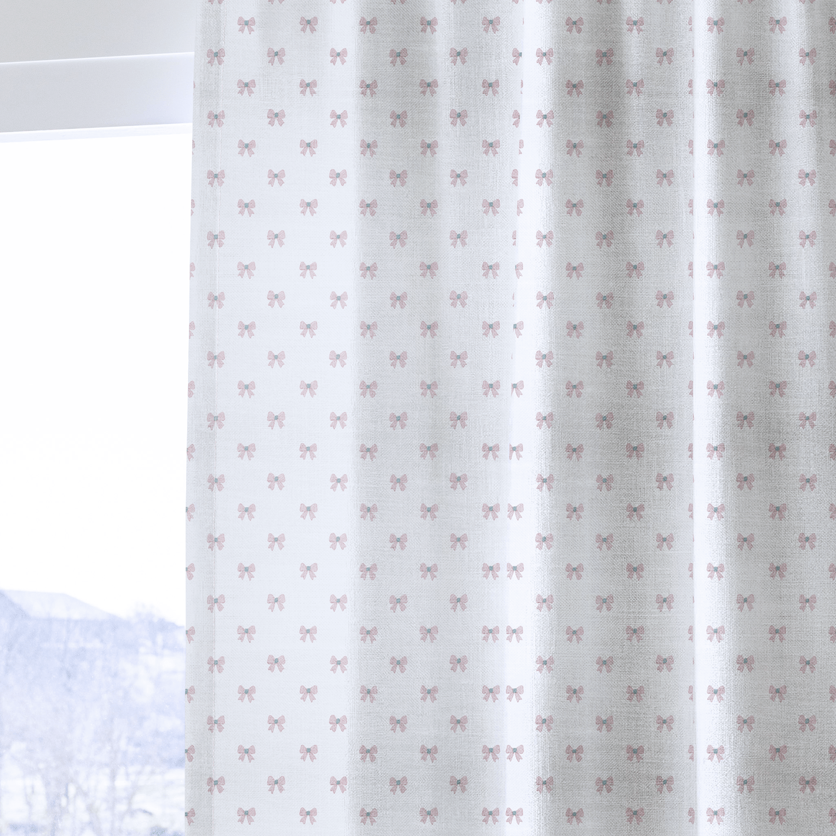 Bow Repeat - Curtain Panel - The Drapery