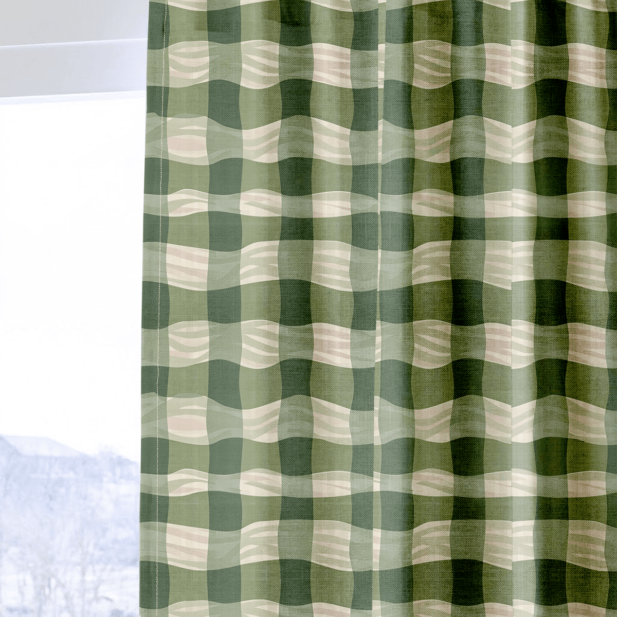 Bridger Funky Gingham - Curtain Panel - The Drapery