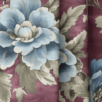 Burgundy Bouquet - Curtain Panel - The Drapery