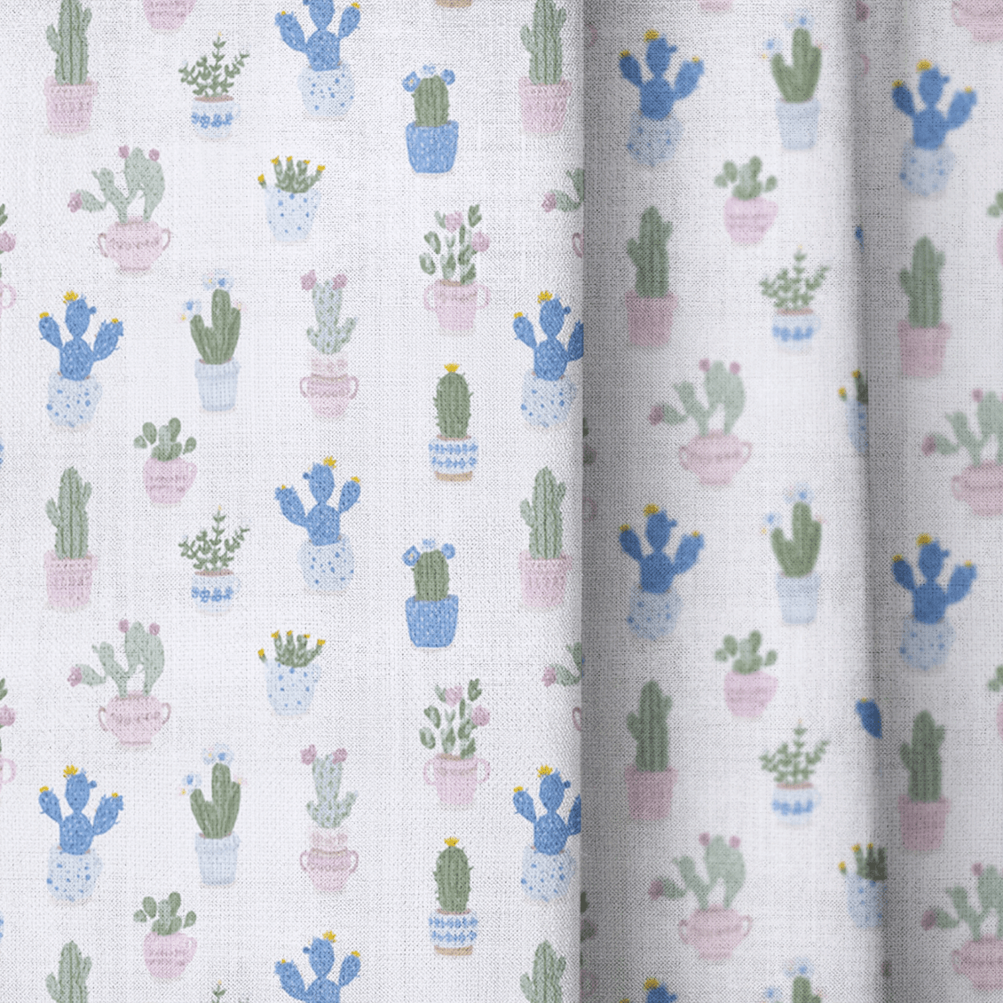 Cactus Pots - Curtain Panel - The Drapery