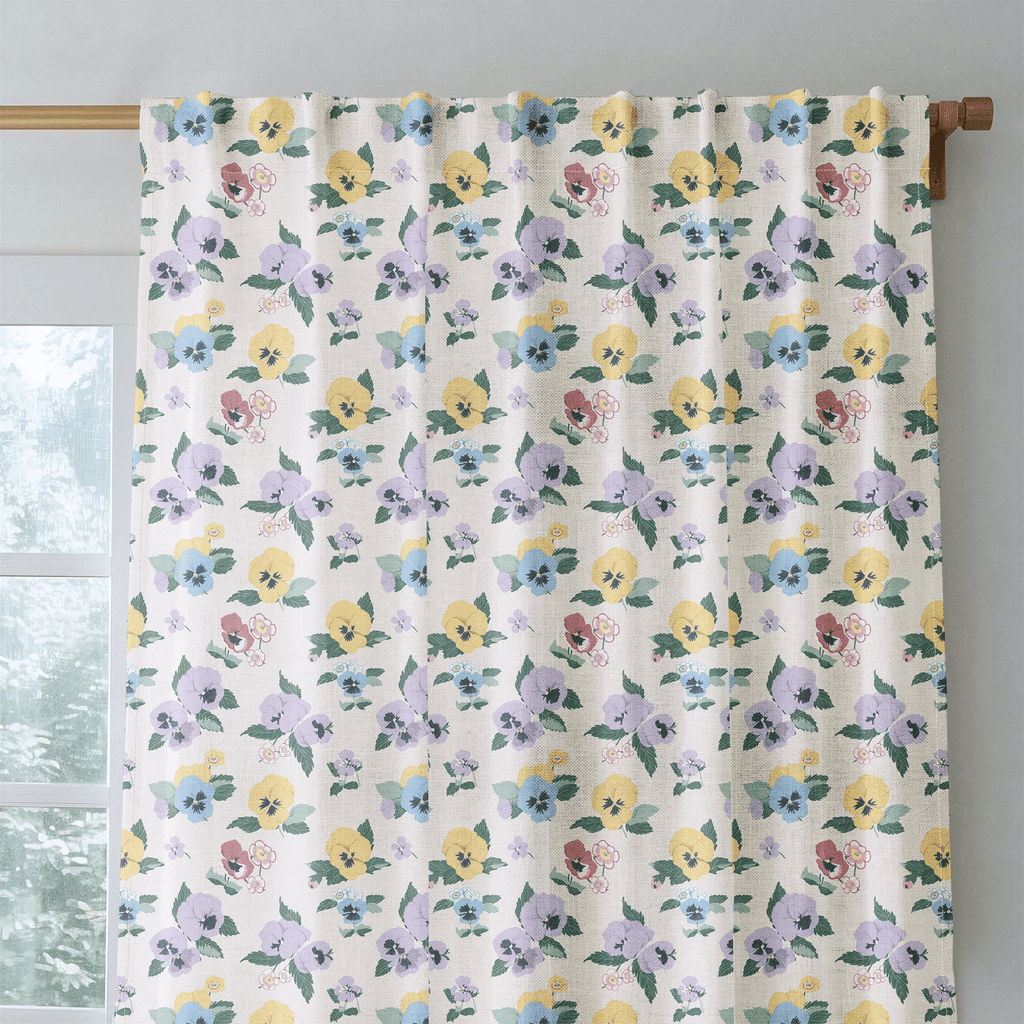 Calderin Pansies - Curtain Panel - The Drapery