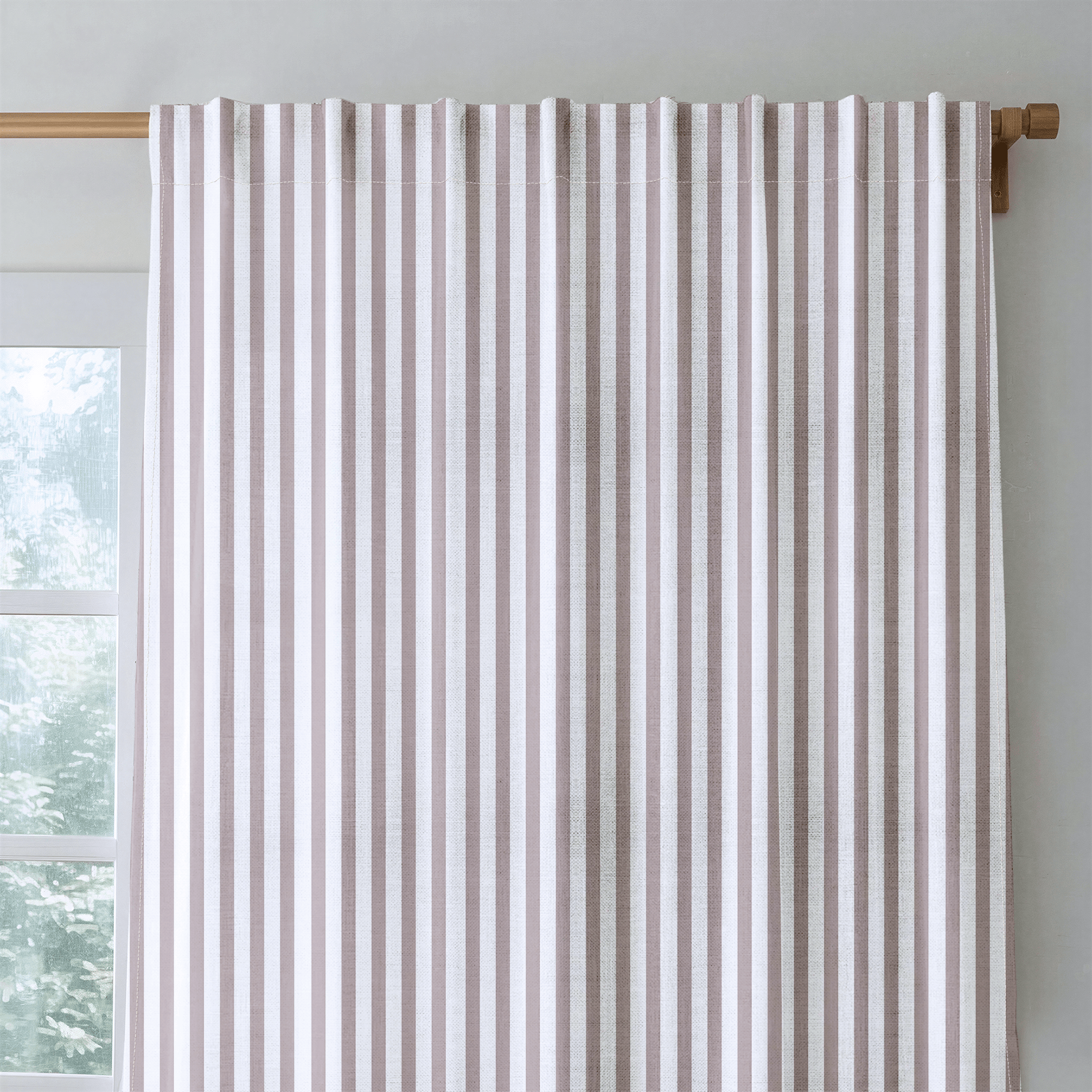 Camel Stripe - Curtain Panel - The Drapery