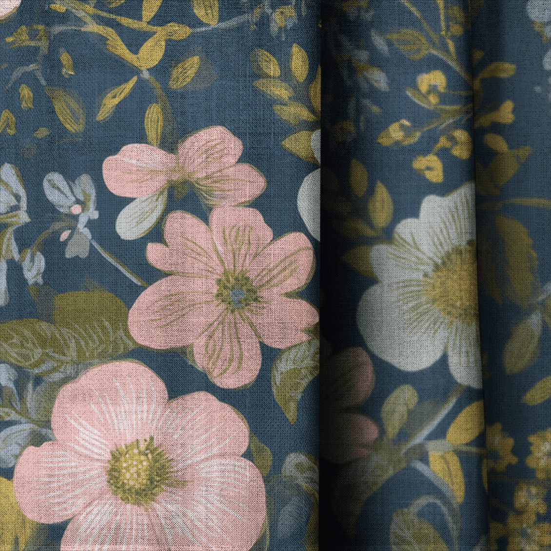 Camellia Moon - Curtain Panel - The Drapery
