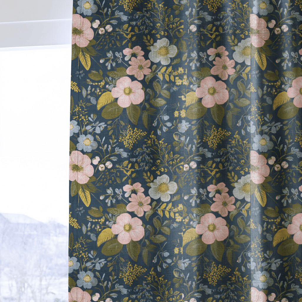 Camellia Moon - Curtain Panel - The Drapery