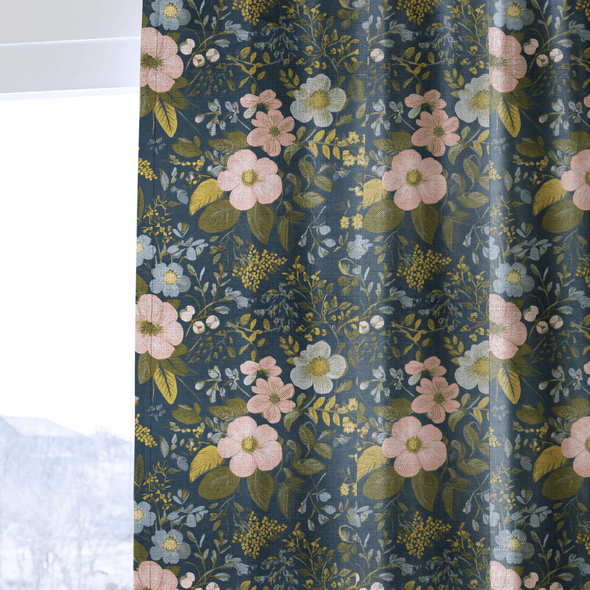 Camellia Moon - Curtain Panel - The Drapery