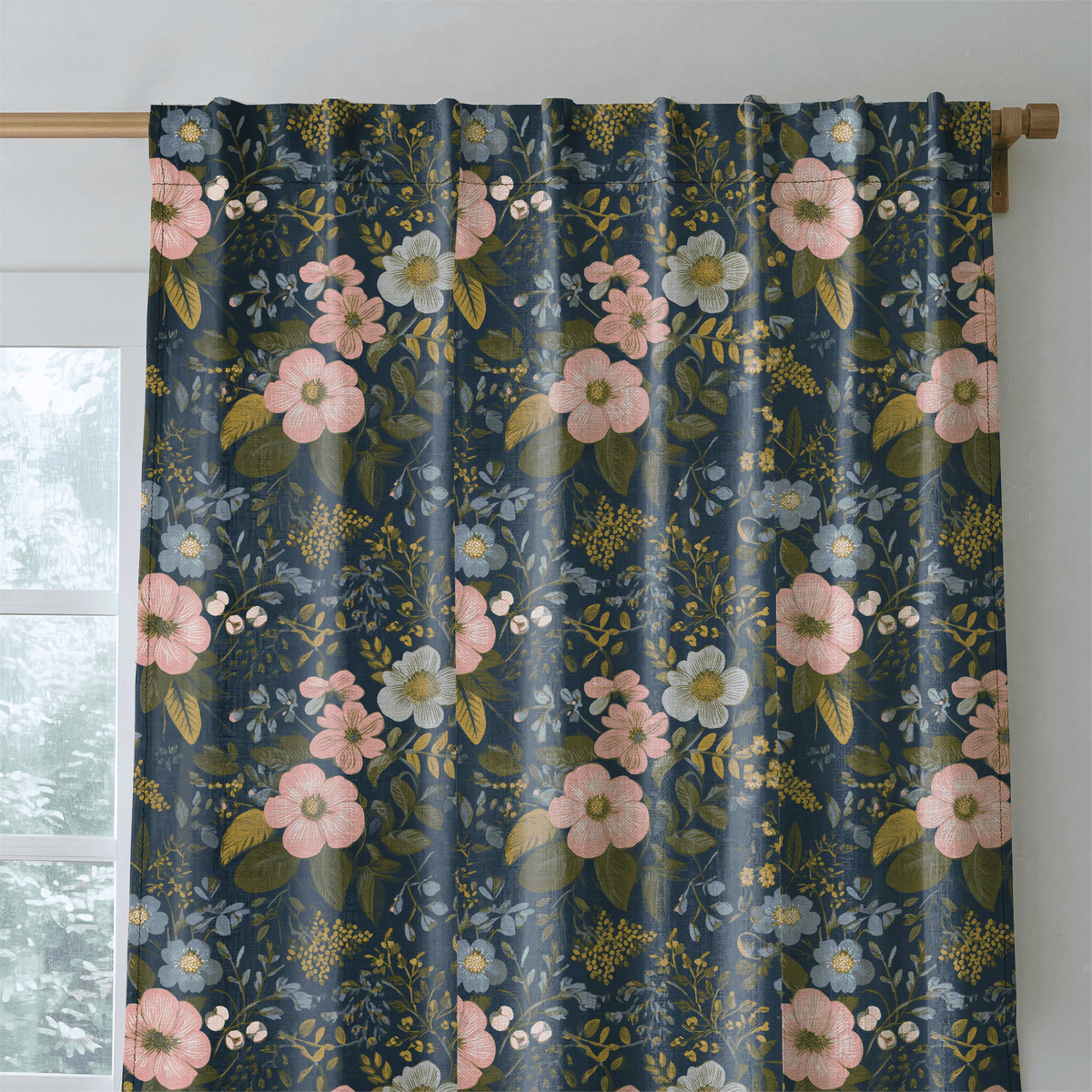 Camellia Moon - Curtain Panel - The Drapery