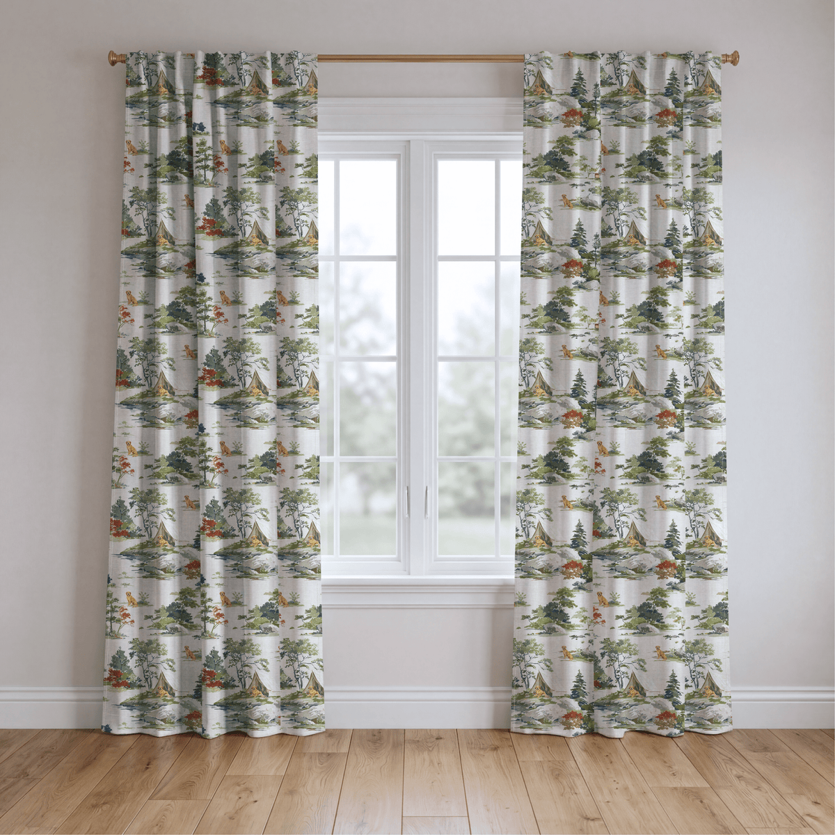 Camping Retriever - Curtain Panel - The Drapery